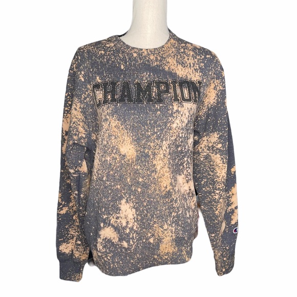 Champion Tops - Champion Custom Bleached Logo Crewneck Sweatshirt